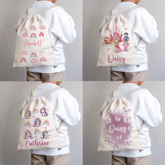 Personalised Girls Drawstring Bag