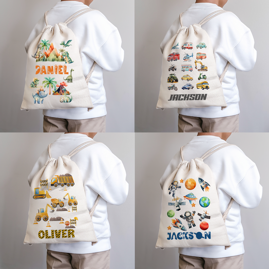 Personalised Boys Drawstring Bag