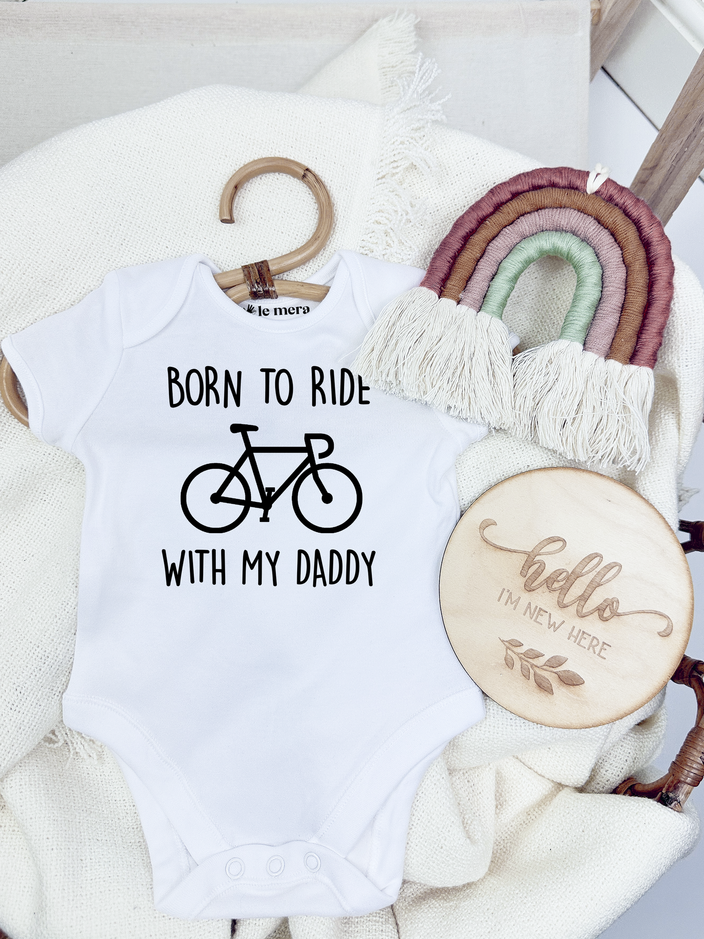 Born to Ride With Daddy Baby Vest, Baby Grow, Cycling Baby Grow