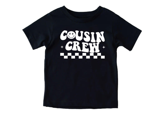 Cousin Crew T-Shirt, Groovy Retro Kids Shirt