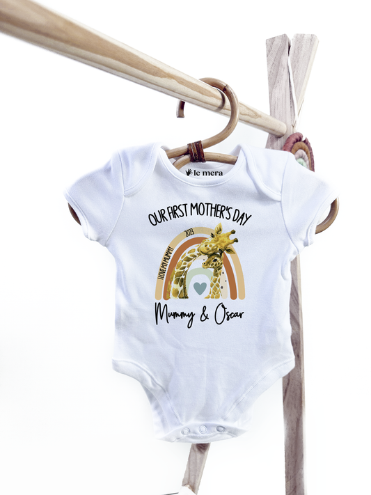 Custom Our First Mothers Day Baby Vest, Baby Grow, 1st Mother's Day