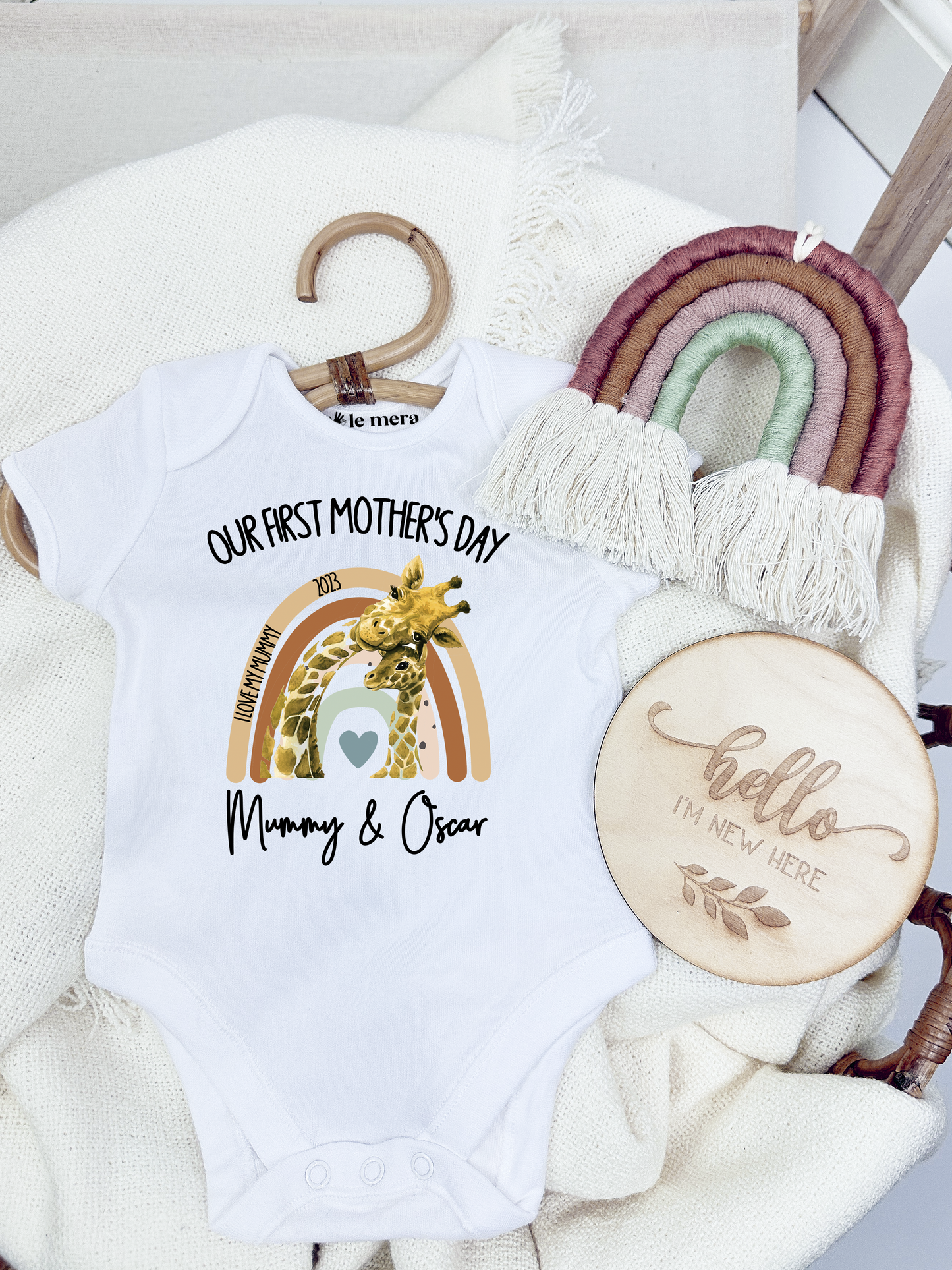 Custom Our First Mothers Day Baby Vest, Baby Grow, 1st Mother's Day