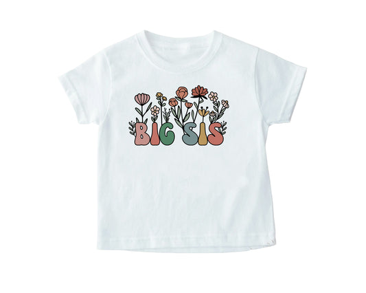 Retro wildflower Big Sister T-Shirt, Promoted to Big Sister