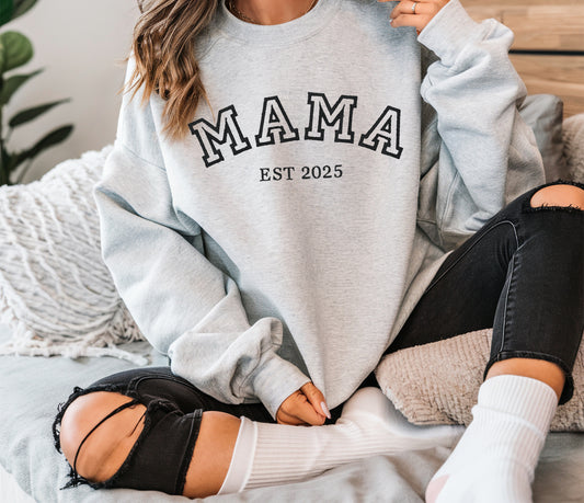 Embroidery Mummy Sweatshirt, Mama Sweatshirt