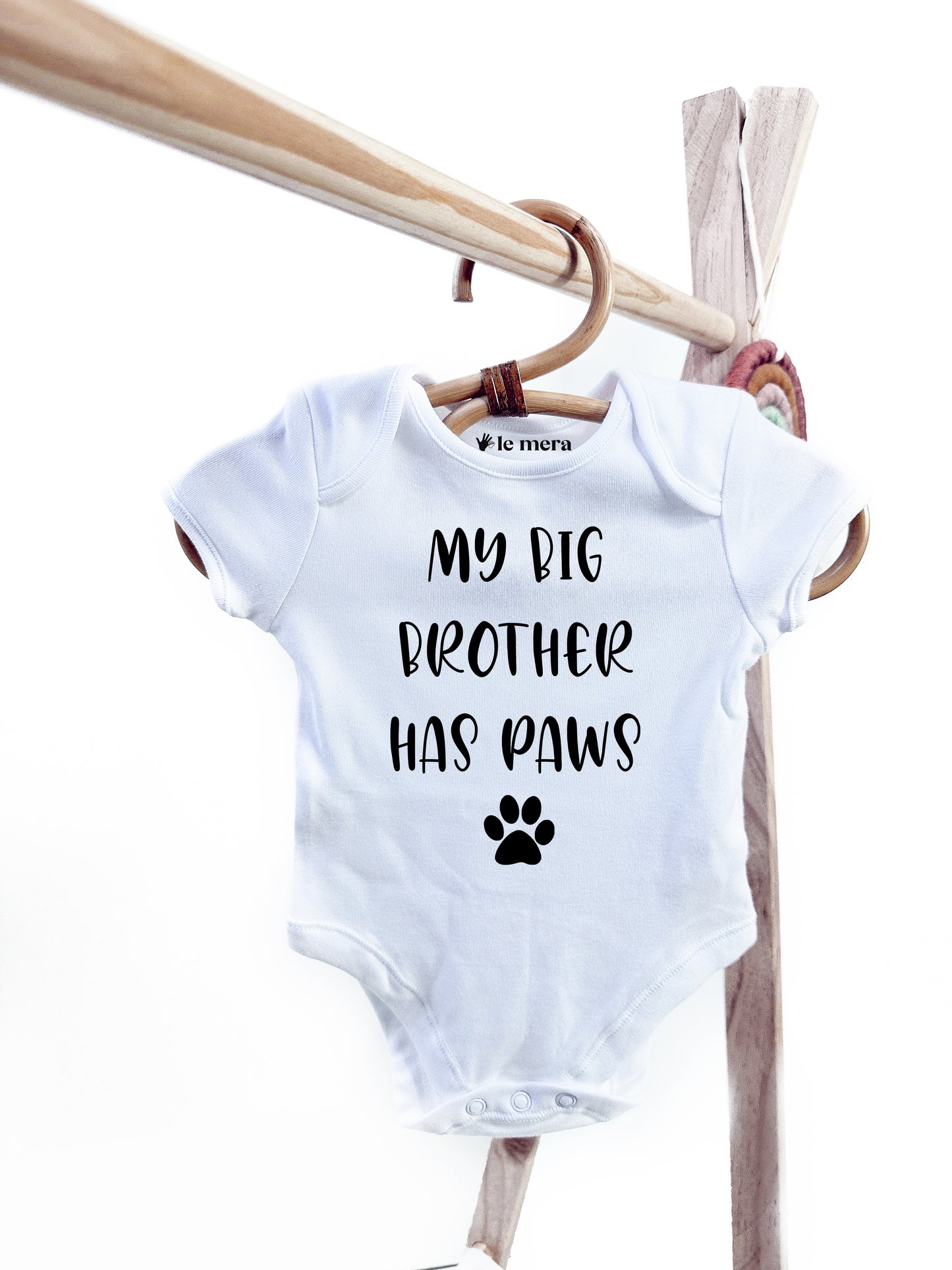My Big Brother Has Paws Baby Vest, Baby Grow
