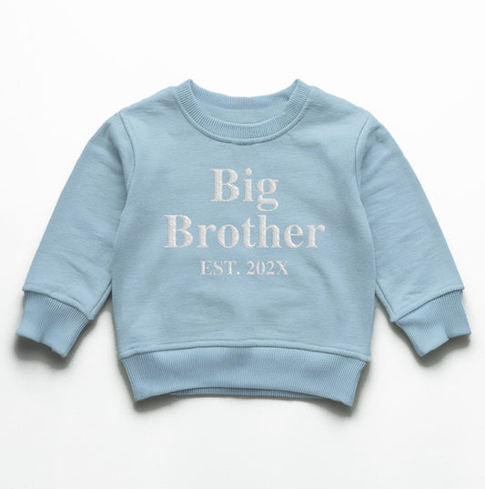 Big Brother Est. 202X Embroidery Sweatshirt, Big Brother Jumper