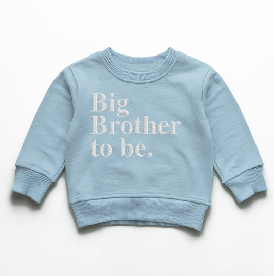 Big Brother To Be Embroidery Sweatshirt, Big Brother Jumper