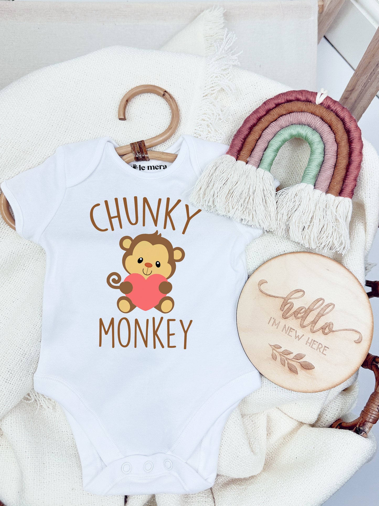 Chunky Monkey Baby Vest, Baby Grow, Cute Baby Grow