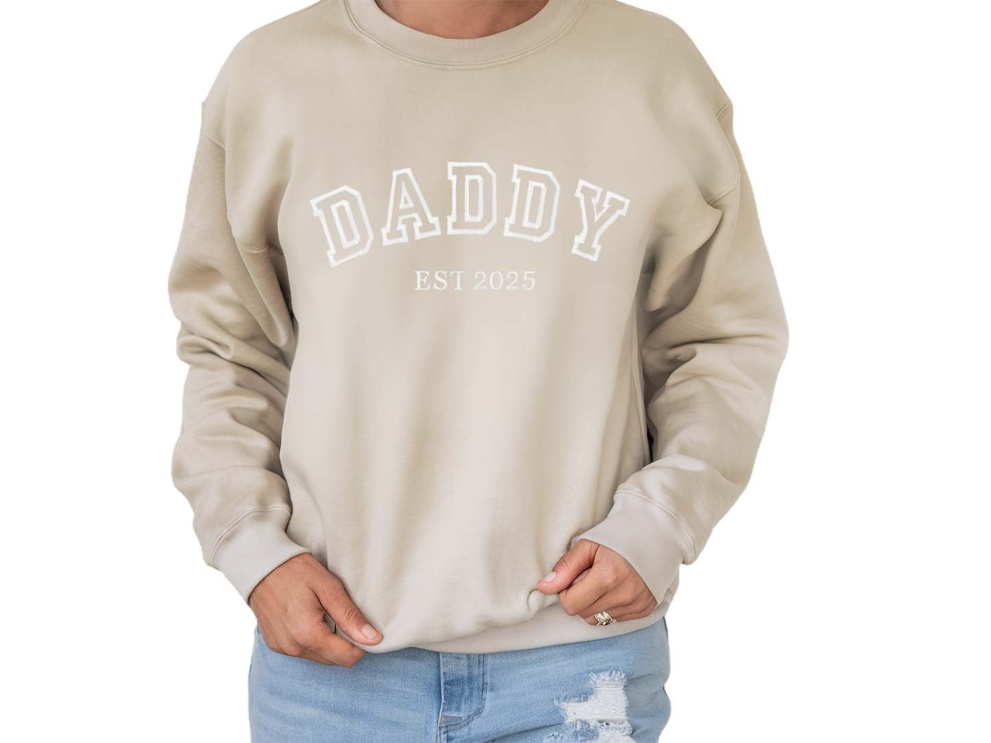 Embroidery Daddy Sweatshirt, Dad Sweatshirt