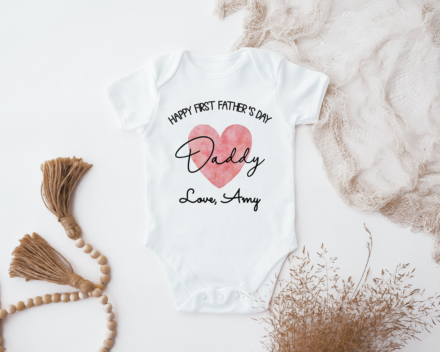 Happy First Fathers Day Daddy Baby Vest, Our First Fathers Day