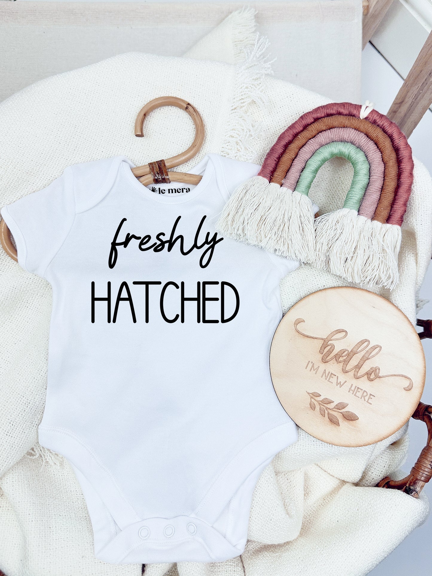 Freshly Hatched Baby Grow, New Baby Announcement