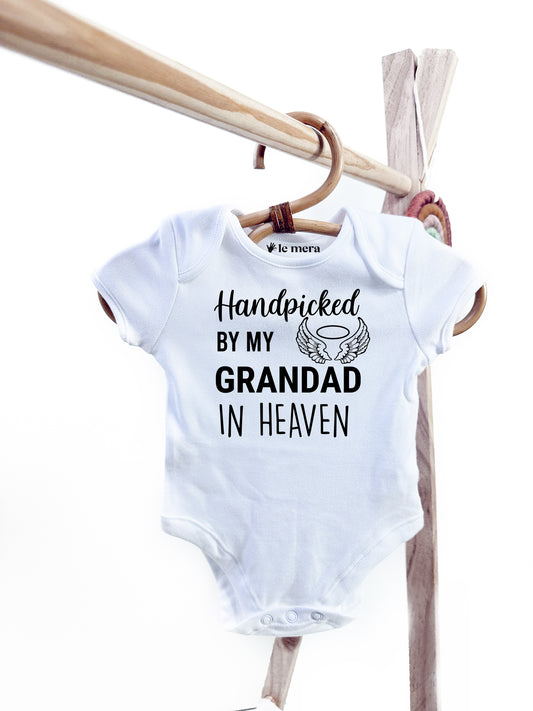 Handpicked By My Grandad In Heaven Baby Grow