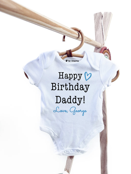 Personalised Happy Birthday Daddy Baby Vest, Baby Grow