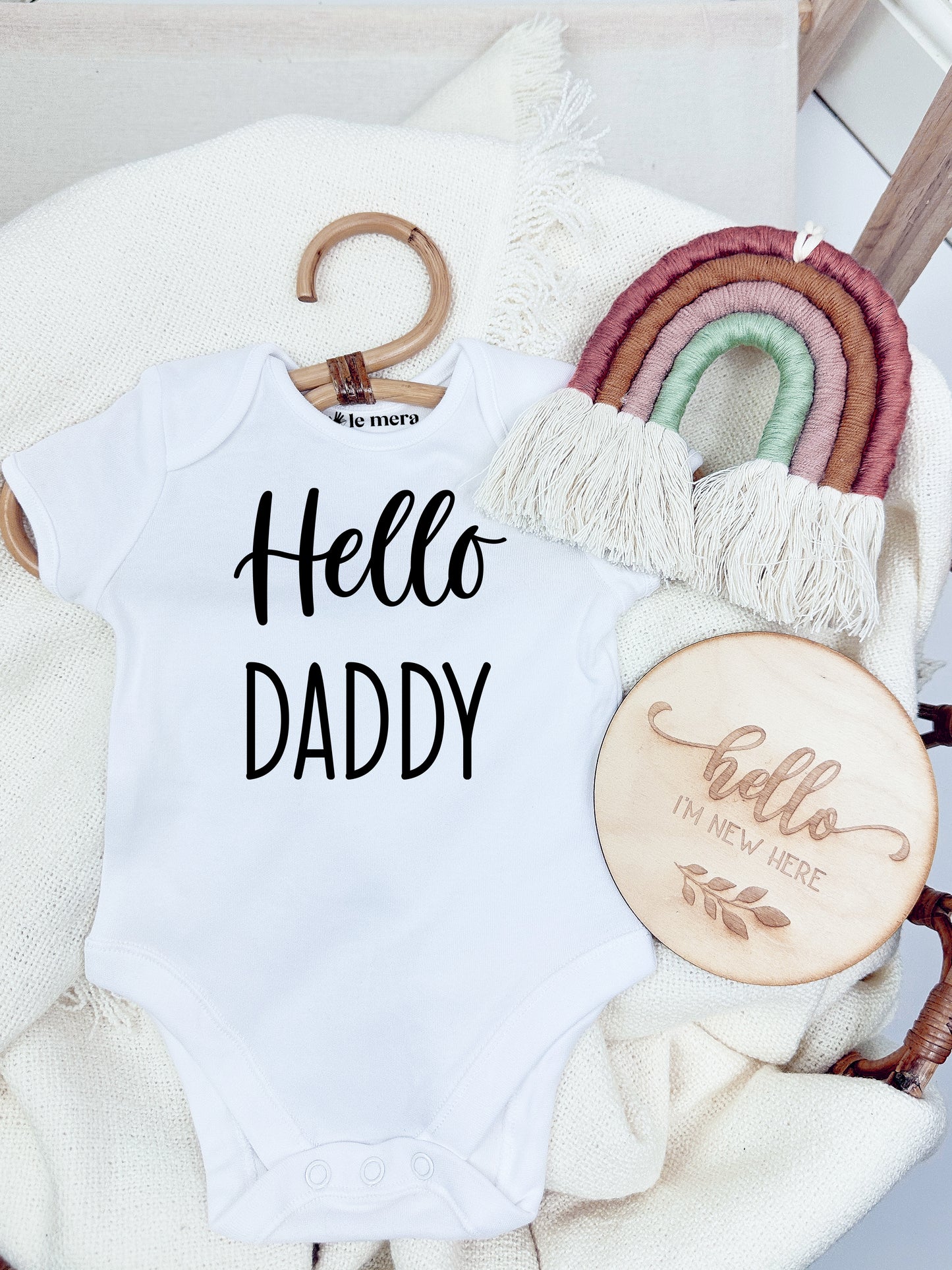 Hello Daddy Baby Vest, Baby Grow, Baby Announcement