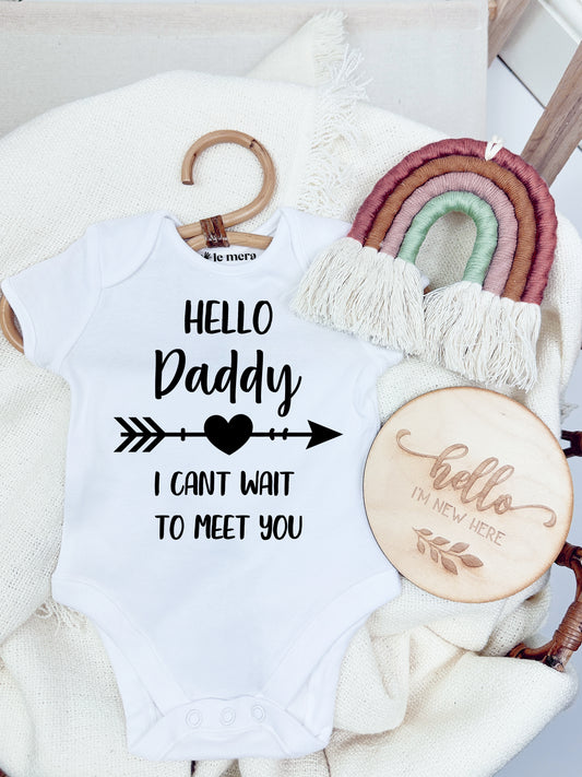 Hello Daddy Baby Vest, Baby Grow, Baby Announcement