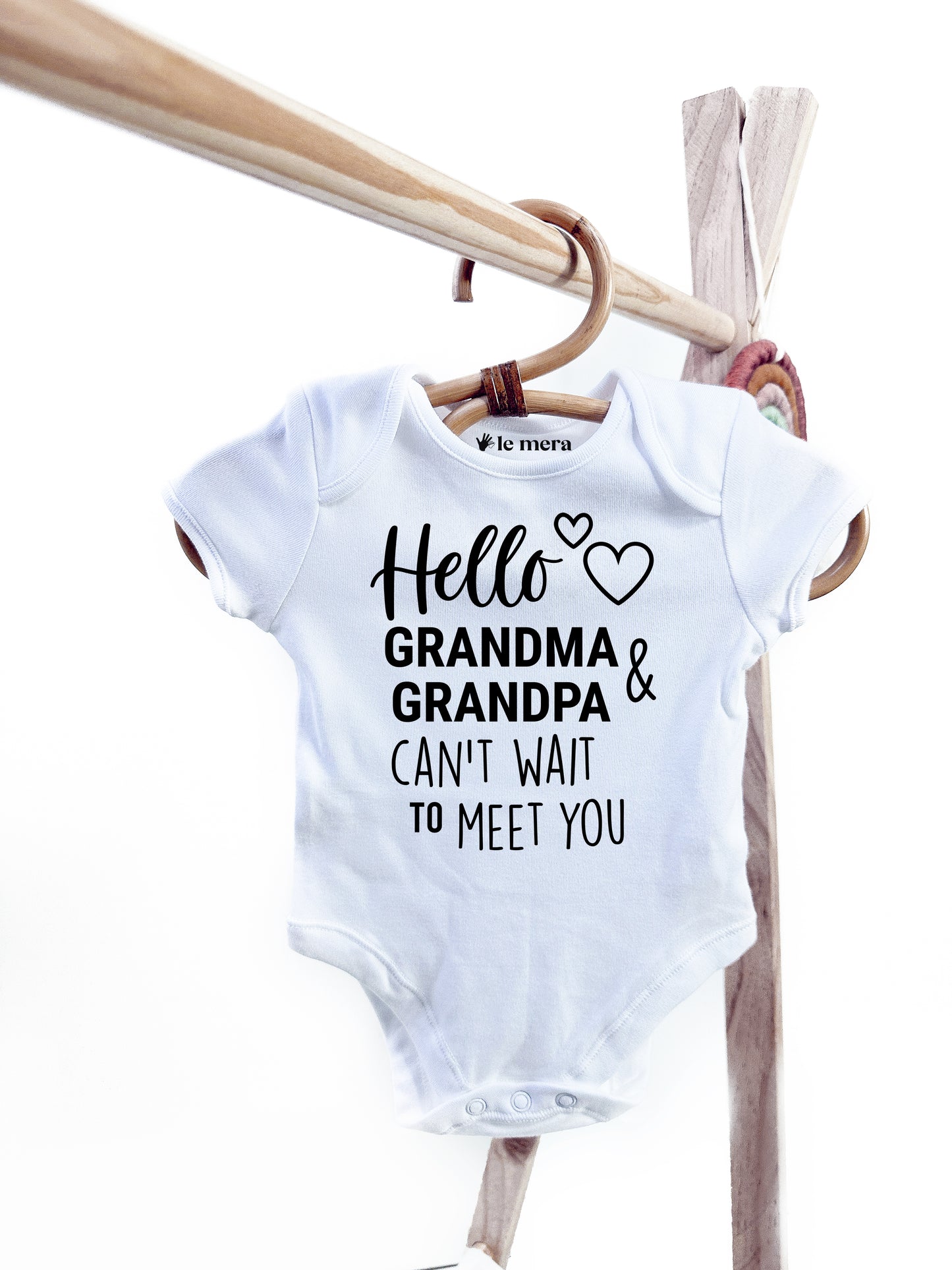 Hello Grandma and Grandpa Baby Vest, Baby Grow