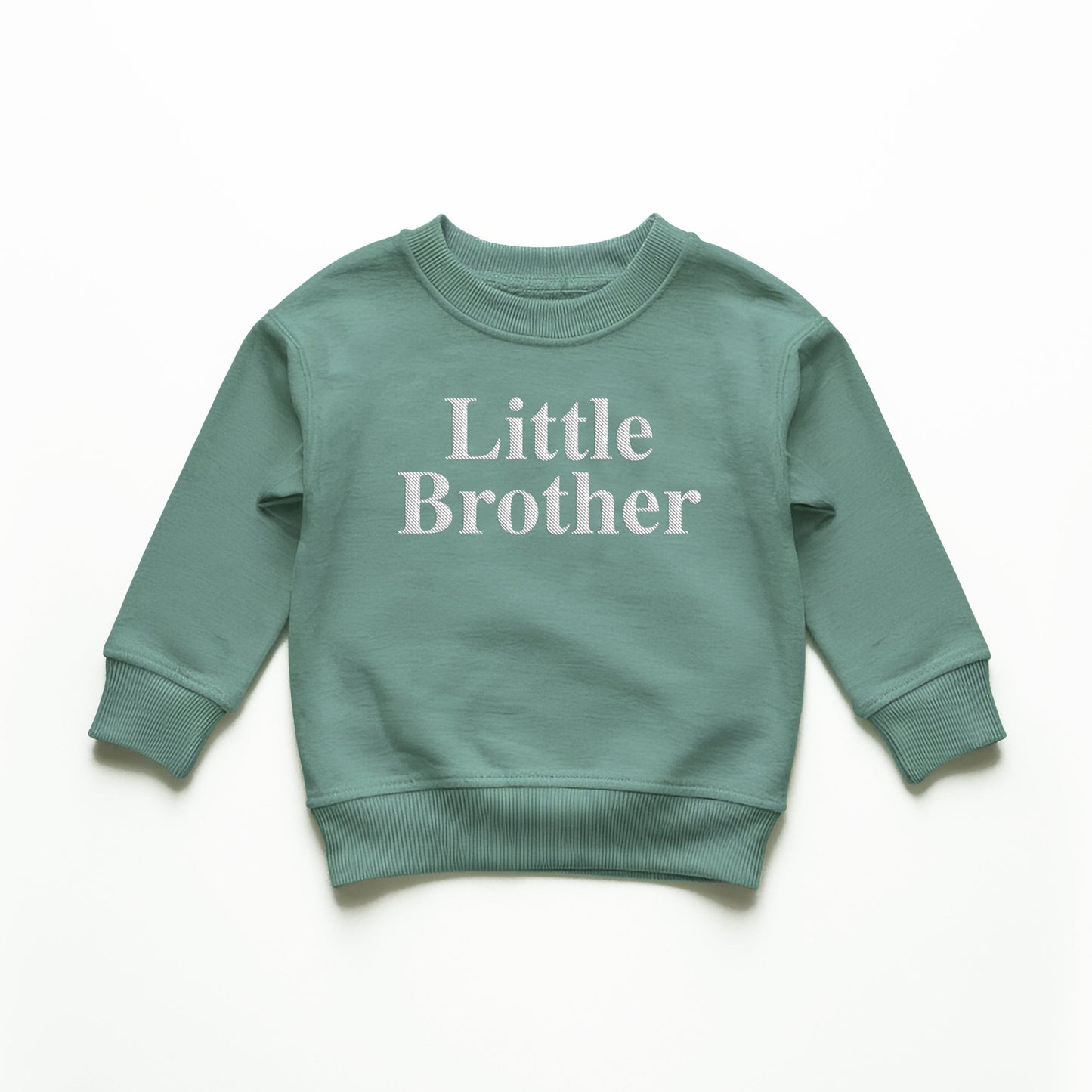 Sage Little Brother Embroidery Sweatshirt, Little Brother Sweater