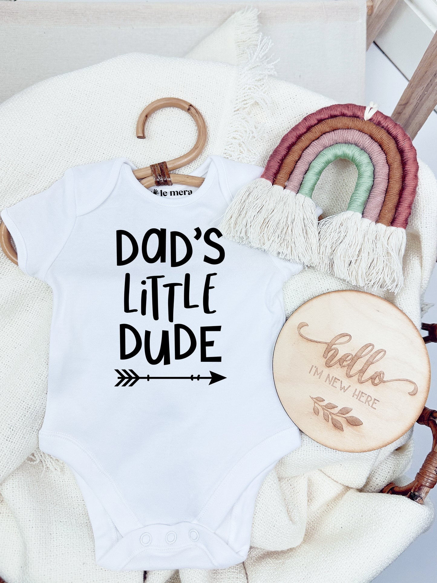 Dad's Little Dude Baby Vest, Baby Grow