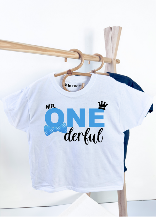 Mr Onederful Kids T-Shirt, First Birthday, Baby Grow