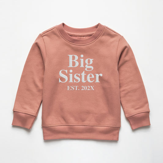 Big Sister est. 202X Embroidery Sweatshirt, Big Sister Sweater