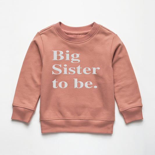 Big Sister To Be Embroidery Sweatshirt, Big Sister Sweater