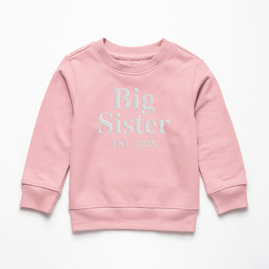 Big Sister est. 202X Embroidery Sweatshirt, Big Sister Jumper