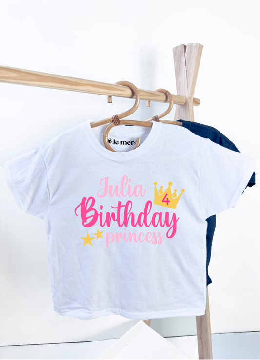 Personalised Princess Birthday Kids T-Shirt, 1st Birthday