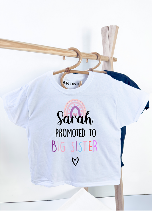 Personalised Promoted To Big Sister Kids T-Shirt