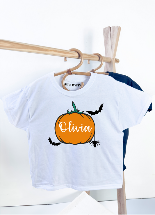 Personalised Kids Halloween Pumpkin Kids T-Shirt