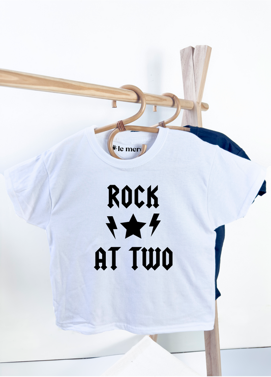 Rock Star At Three Shirt, Personalised Children's Birthday Kids T-Shirt