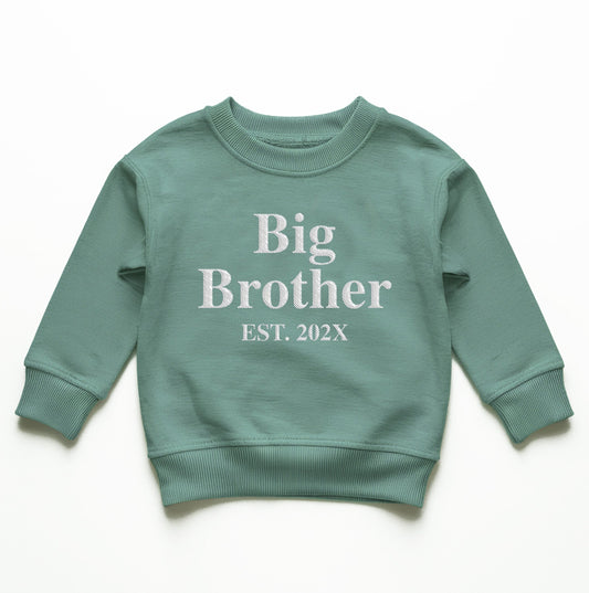 Big Brother Est. 202X Embroidery Sweatshirt, Big Brother Jumper