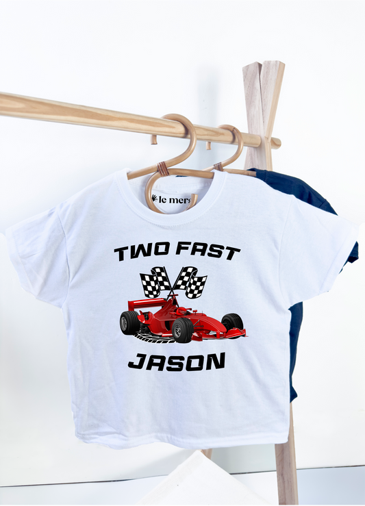 Two Fast Birthday Shirt, Two Year Old Racing Birthday Shirt