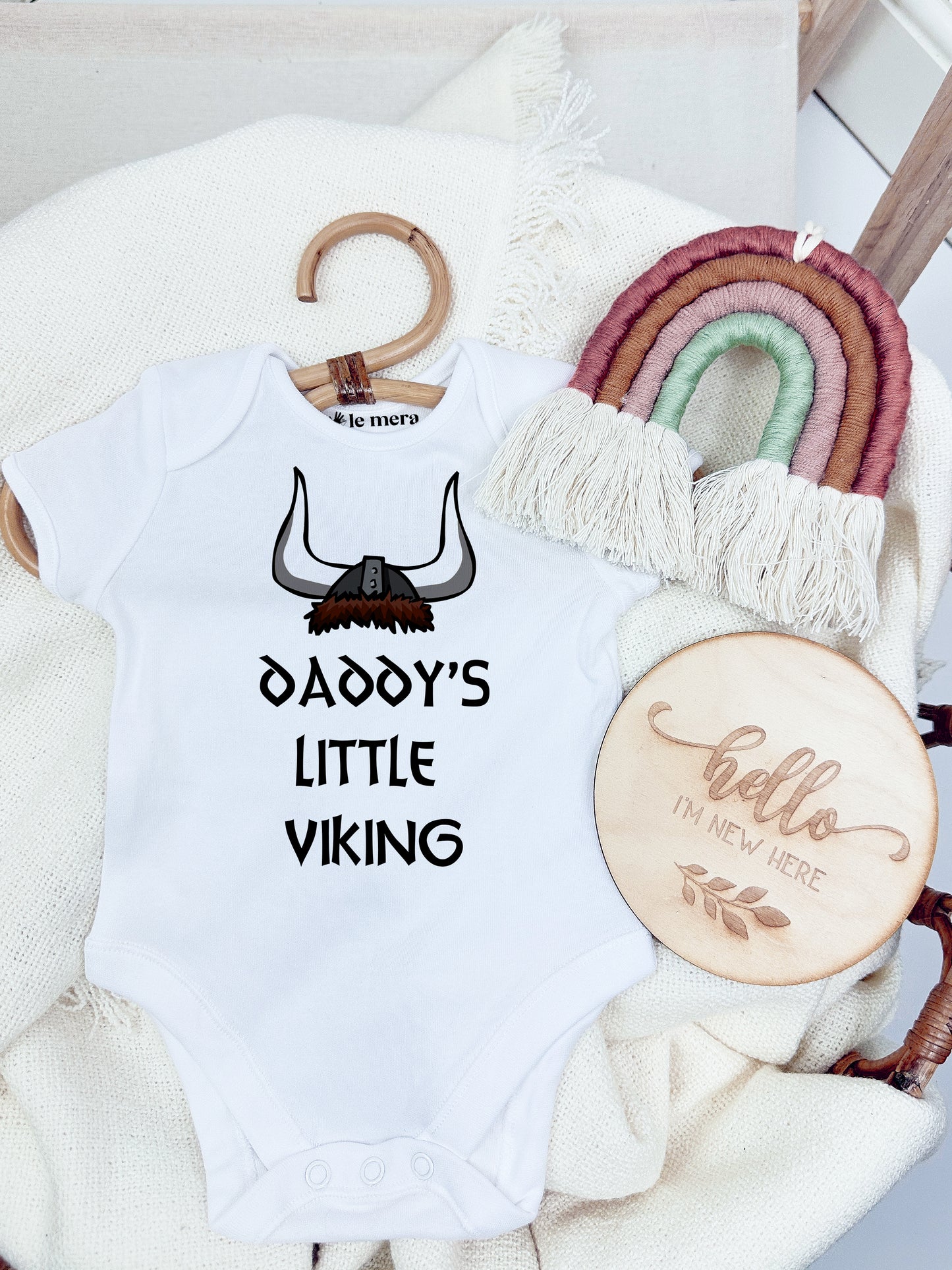 Daddy's Little Viking Baby Vest, Baby Grow