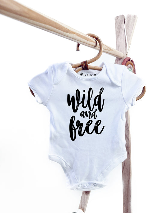 Wild And Free Baby Vest, Baby Grow, Baby Announcement Gift