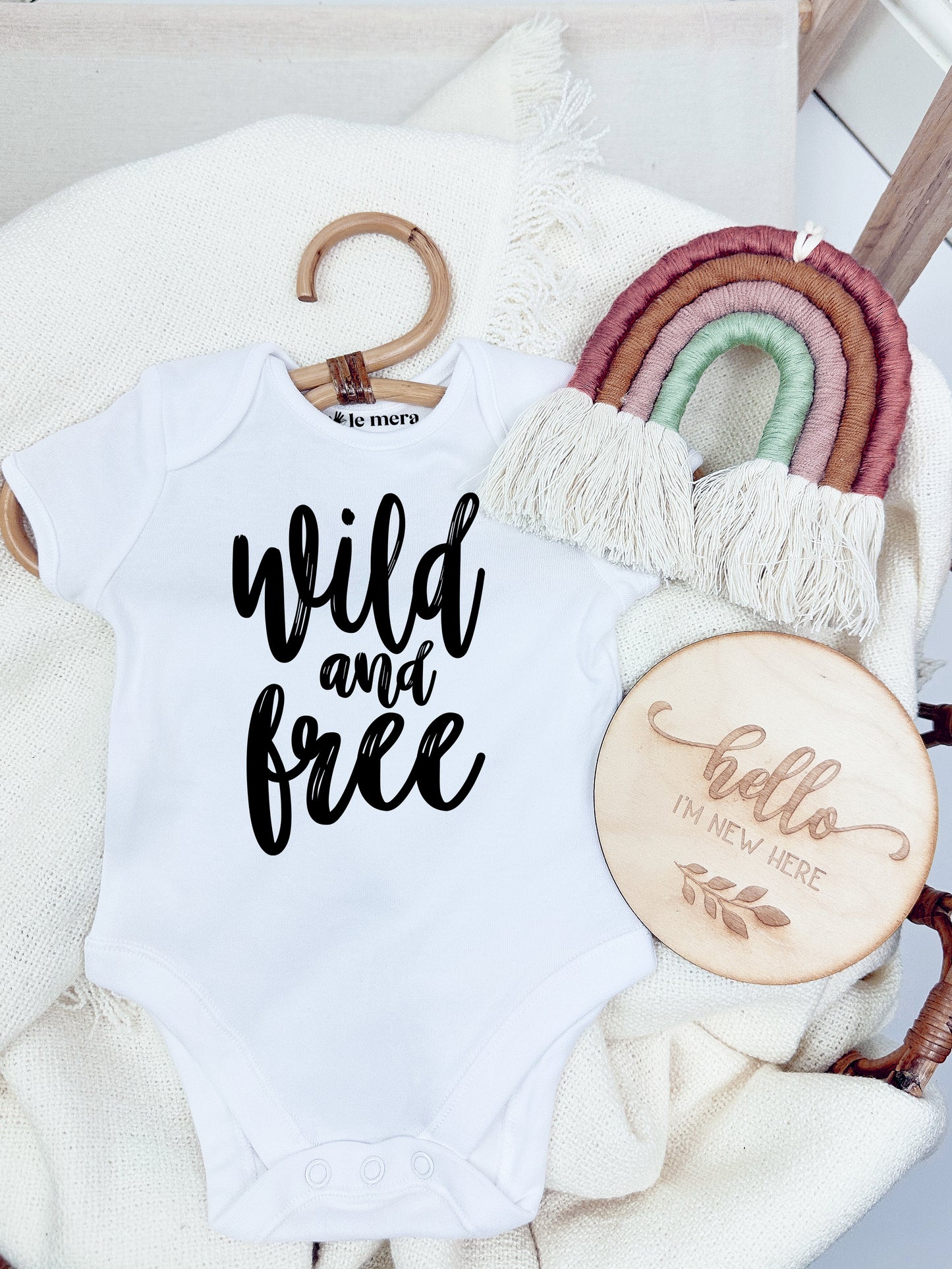 Wild And Free Baby Vest, Baby Grow, Baby Announcement Gift