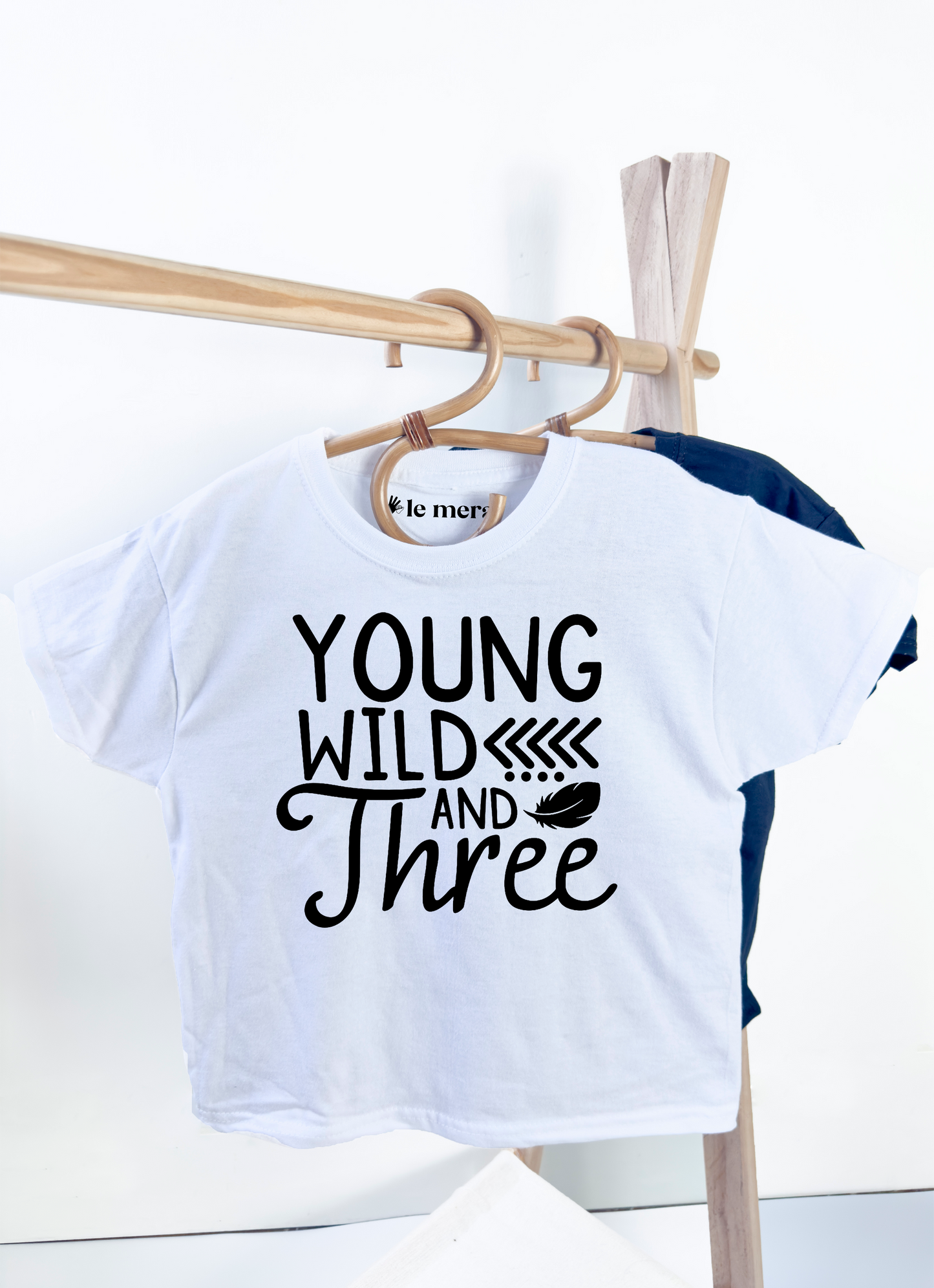 Young Wild & Three Kids T-Shirt, 3rd Birthday Kids T-Shirt