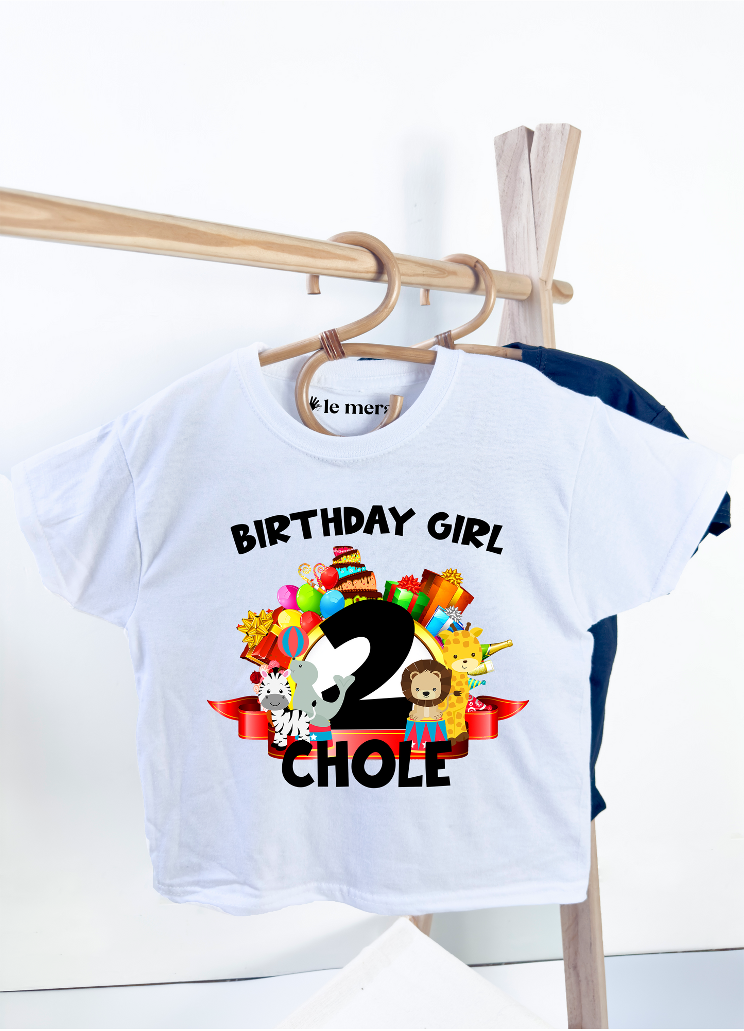 Personalised Animal Birthday Girl/Boy Kids T-Shirt