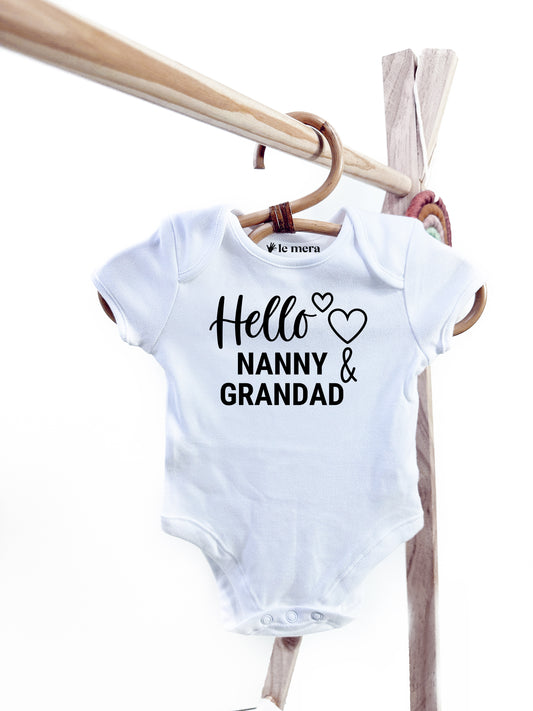 Hello Nanny & Grandad Baby Grow