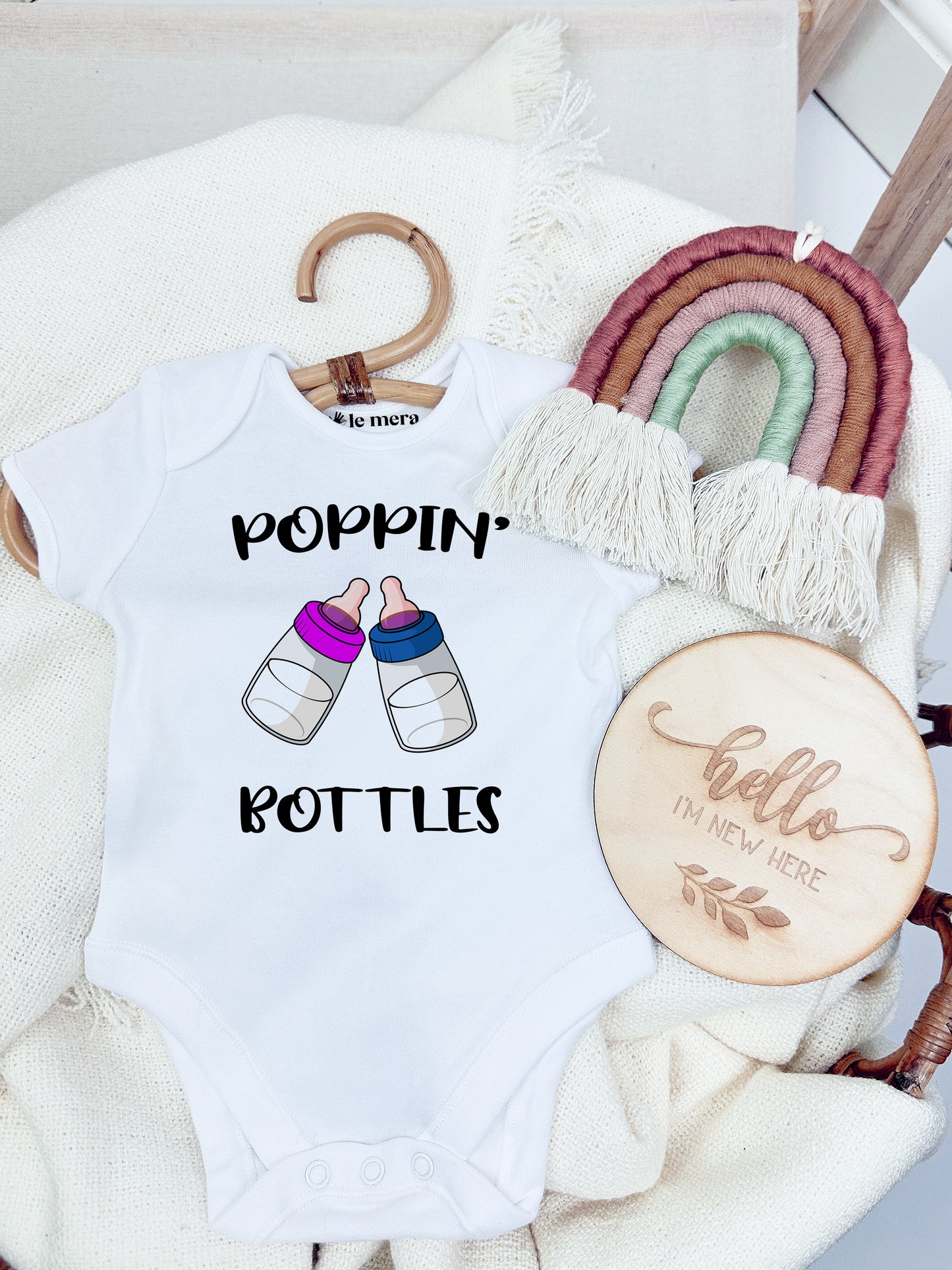 Poppin Bottles Baby Vest, Baby Grow