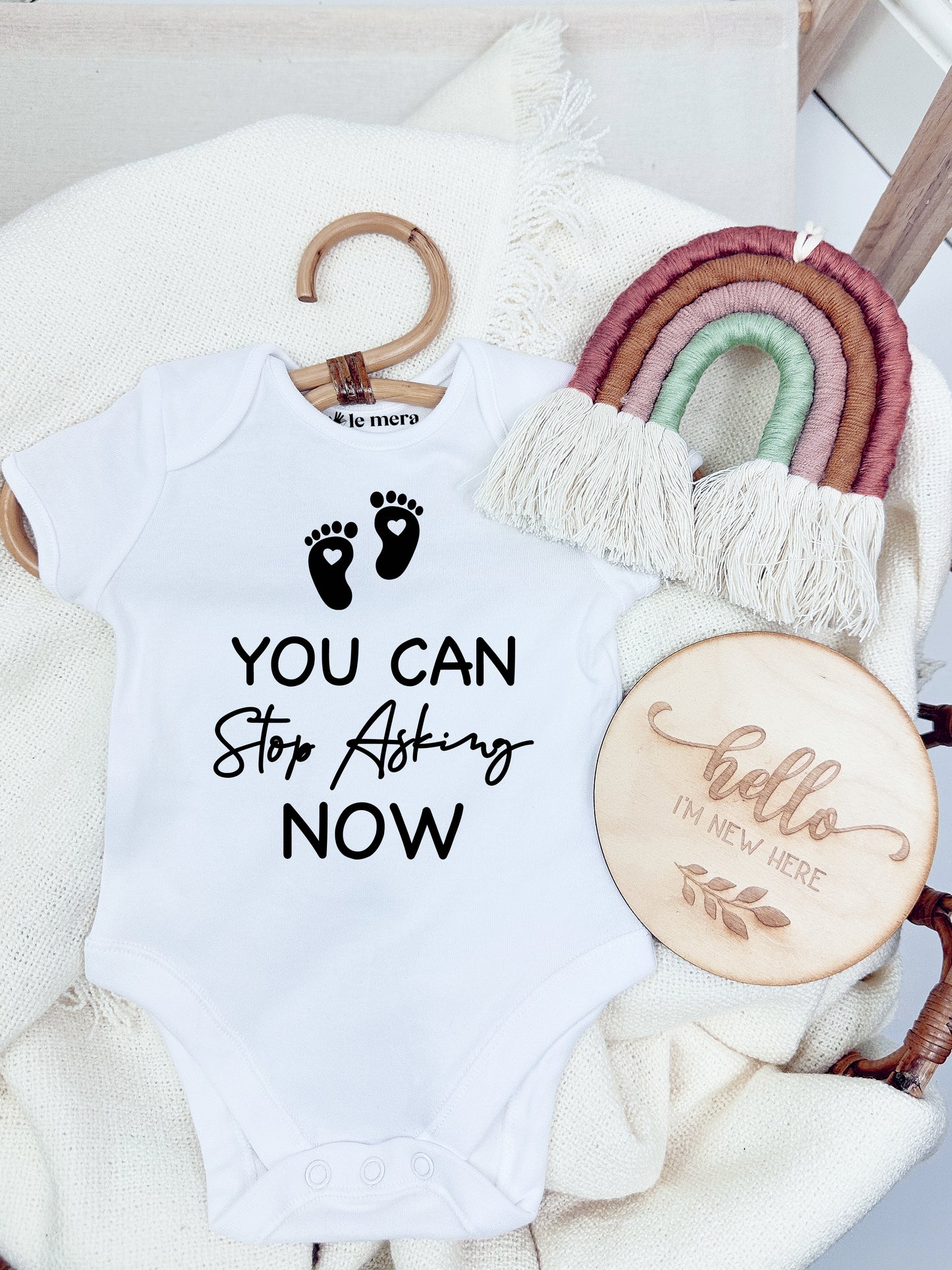You Can Stop Asking Now Baby Vest, Baby Grow