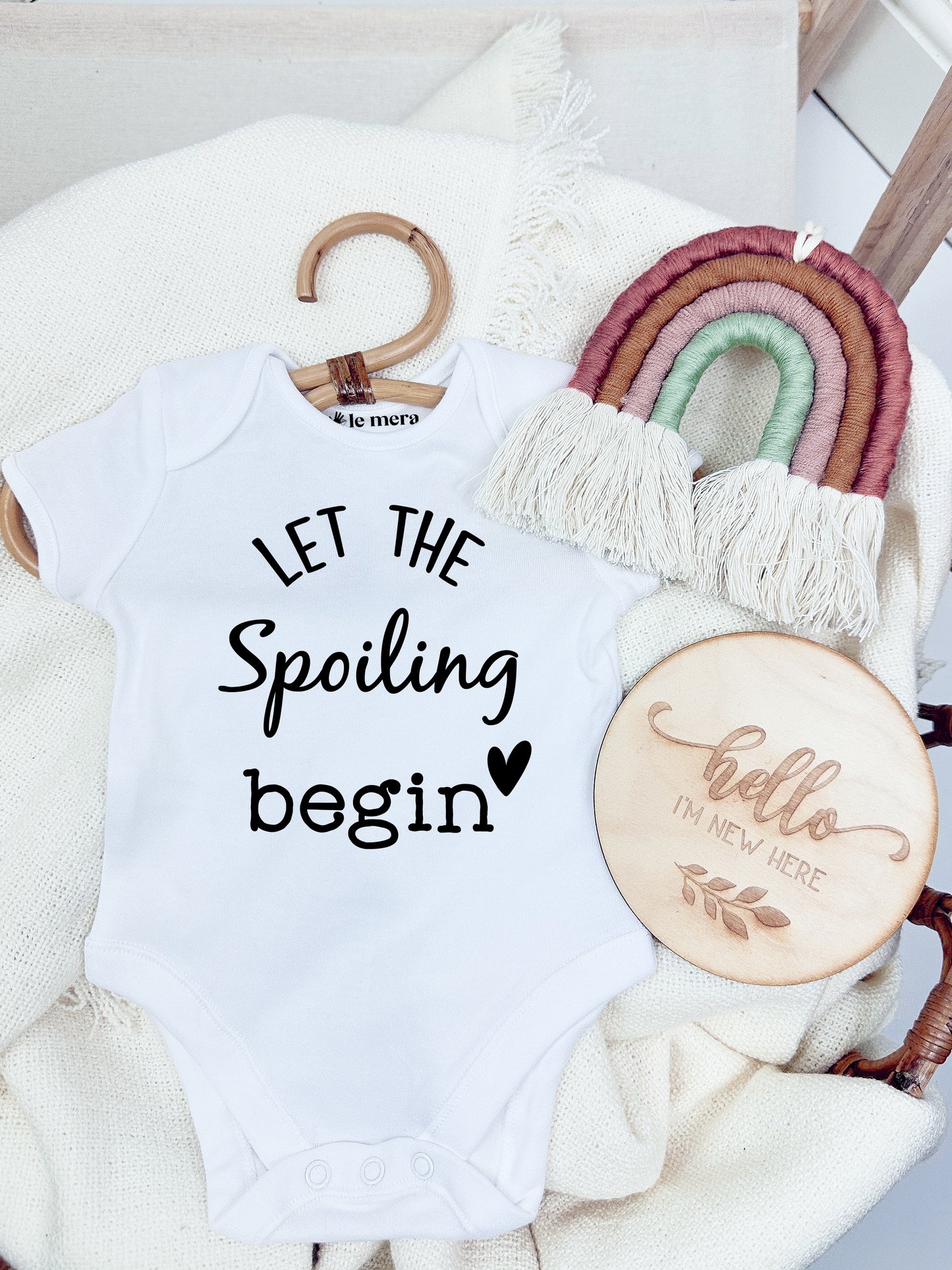 Let The Spoiling Begin Baby Vest, Baby Grow