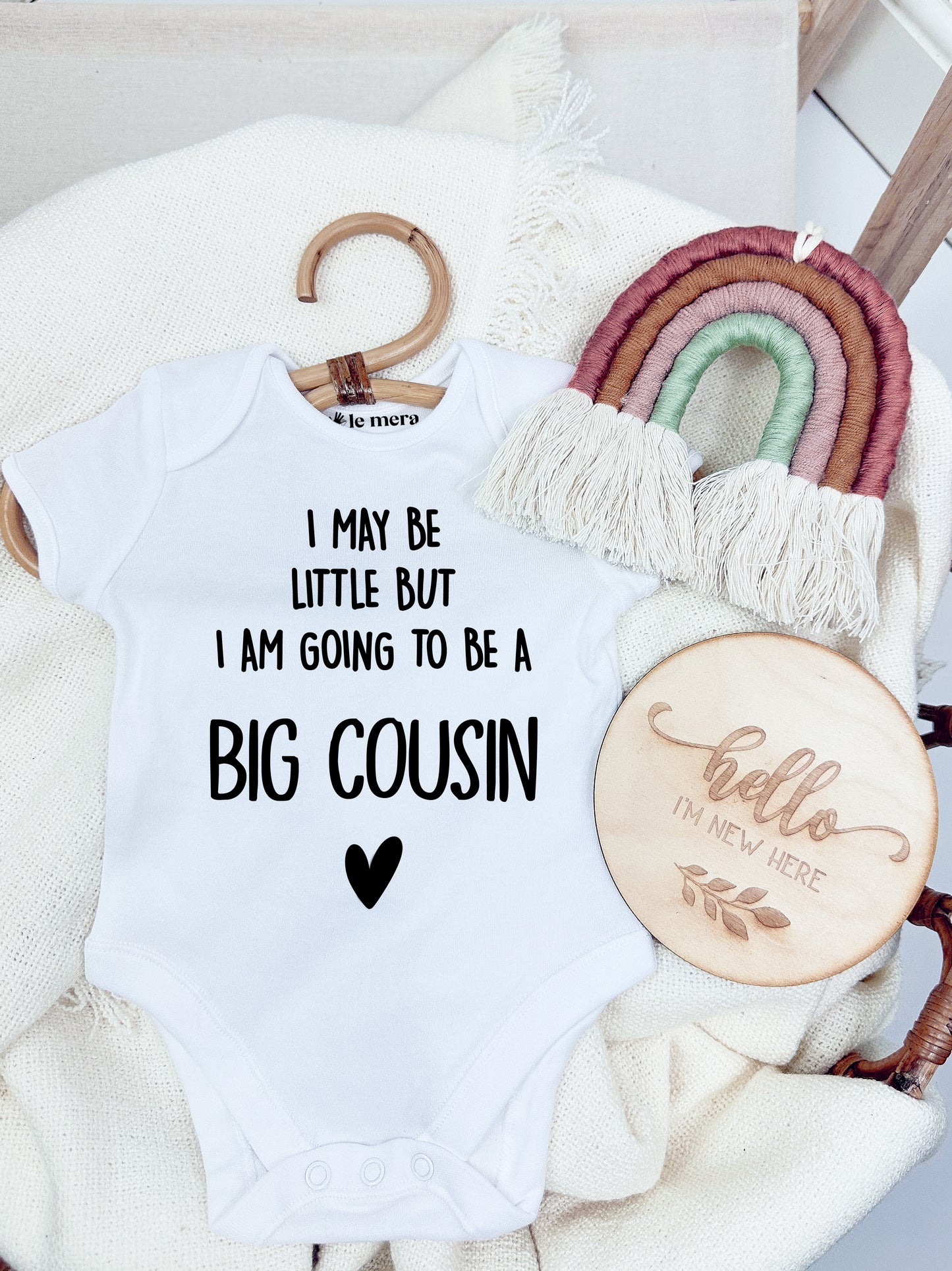 I May Be Little But I Am Going To Be A Big Cousin Baby Vest, Baby Grow