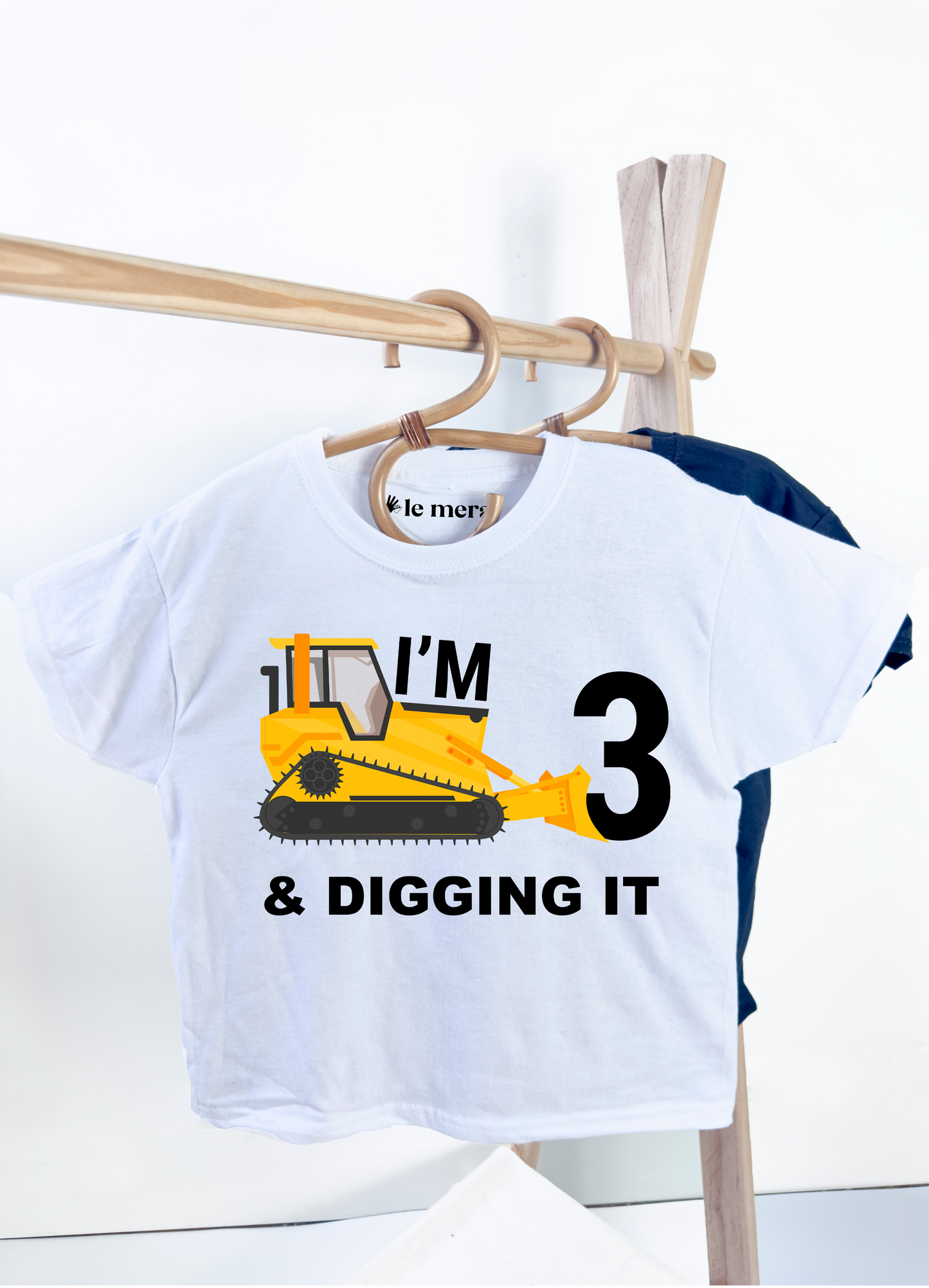 I'm Three And Digger it Birthday Kids T-Shirt