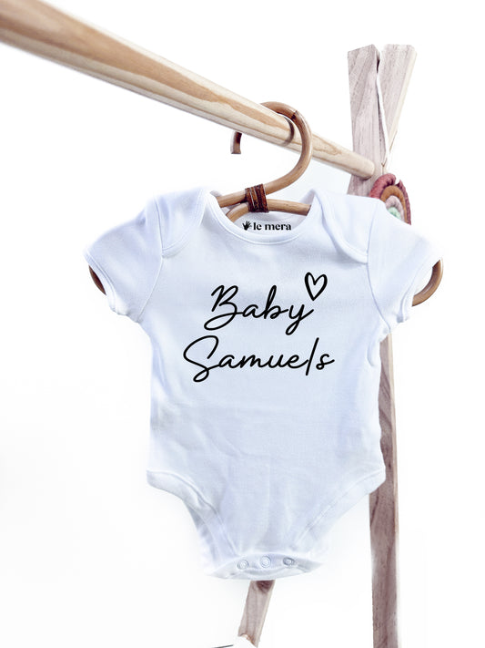 Personalised Surname Baby Grow, Baby Vest