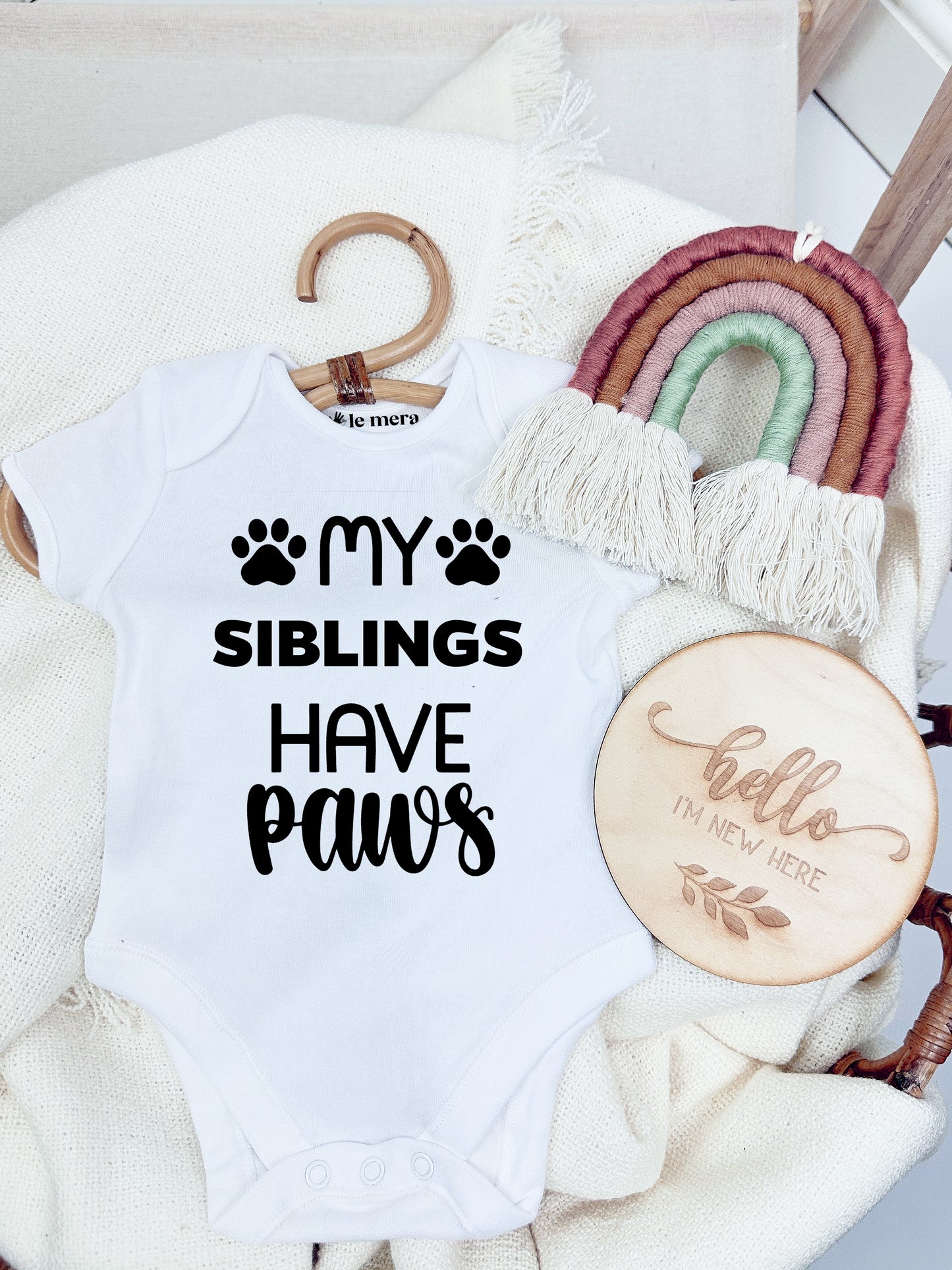 My Siblings Have Paws Baby Vest, Baby Grow