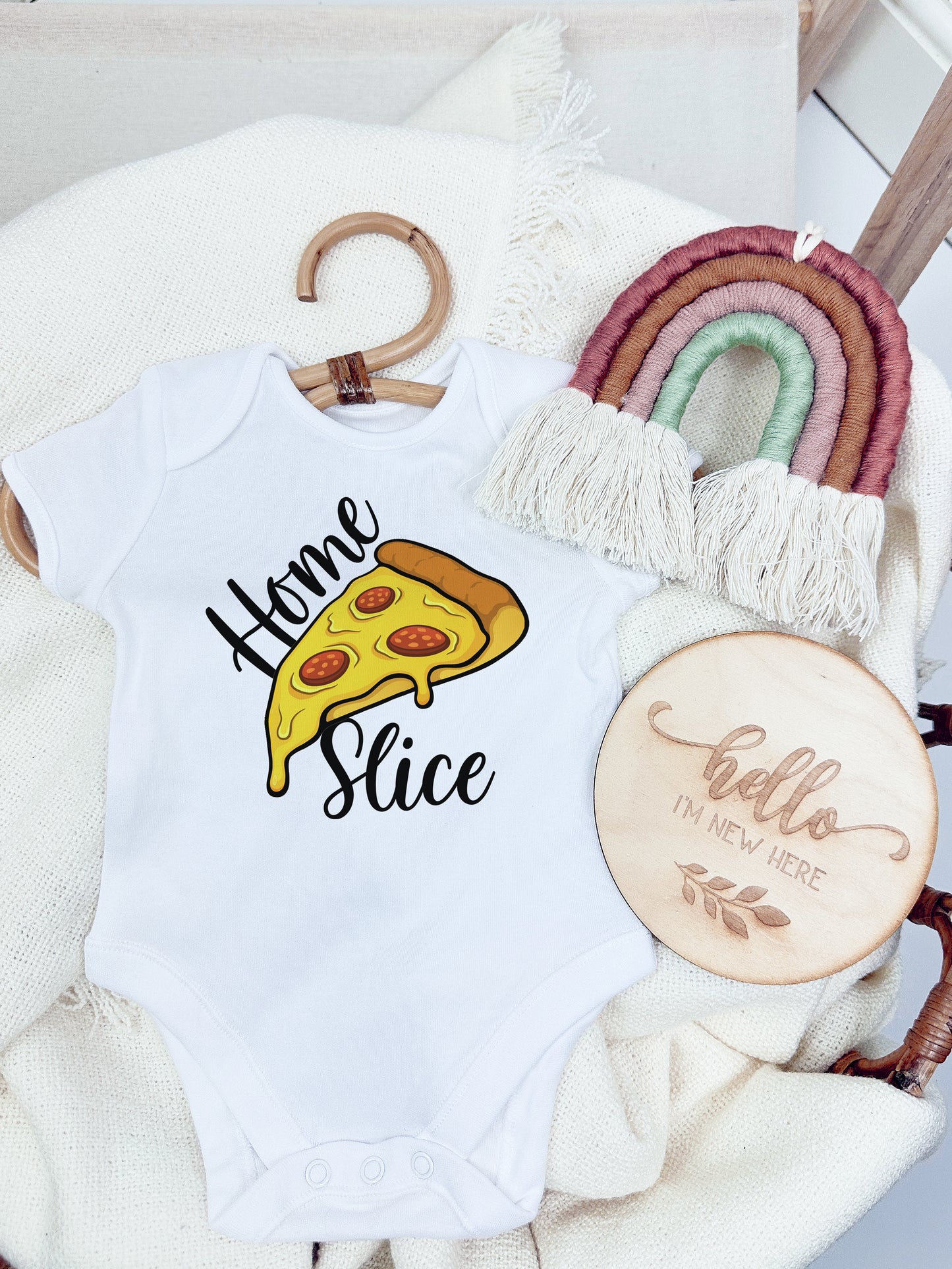 Home Slice Baby Vest, Baby Grow, Food Pun