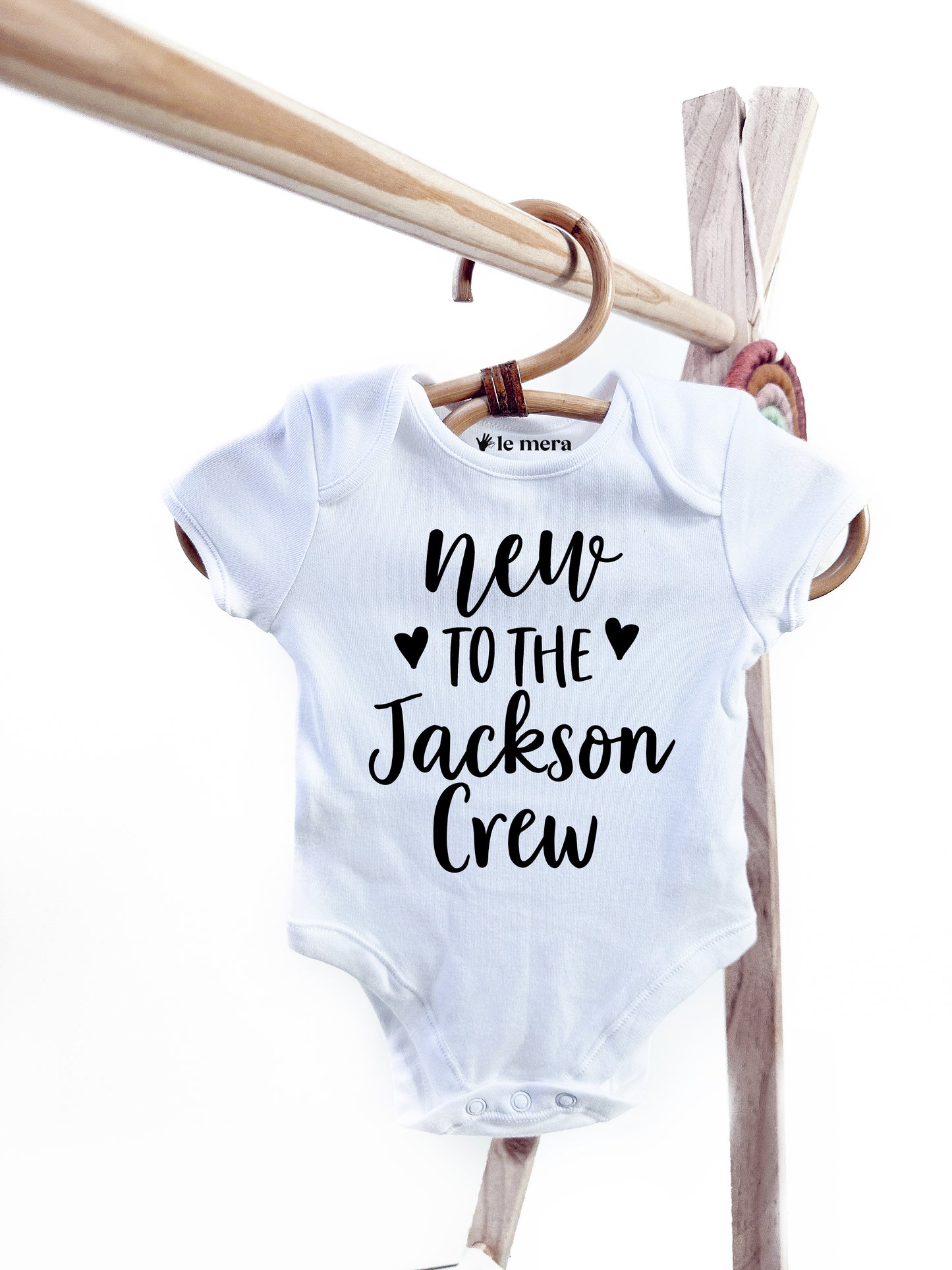 Personalised New To The Crew Baby Vest, Baby Grow
