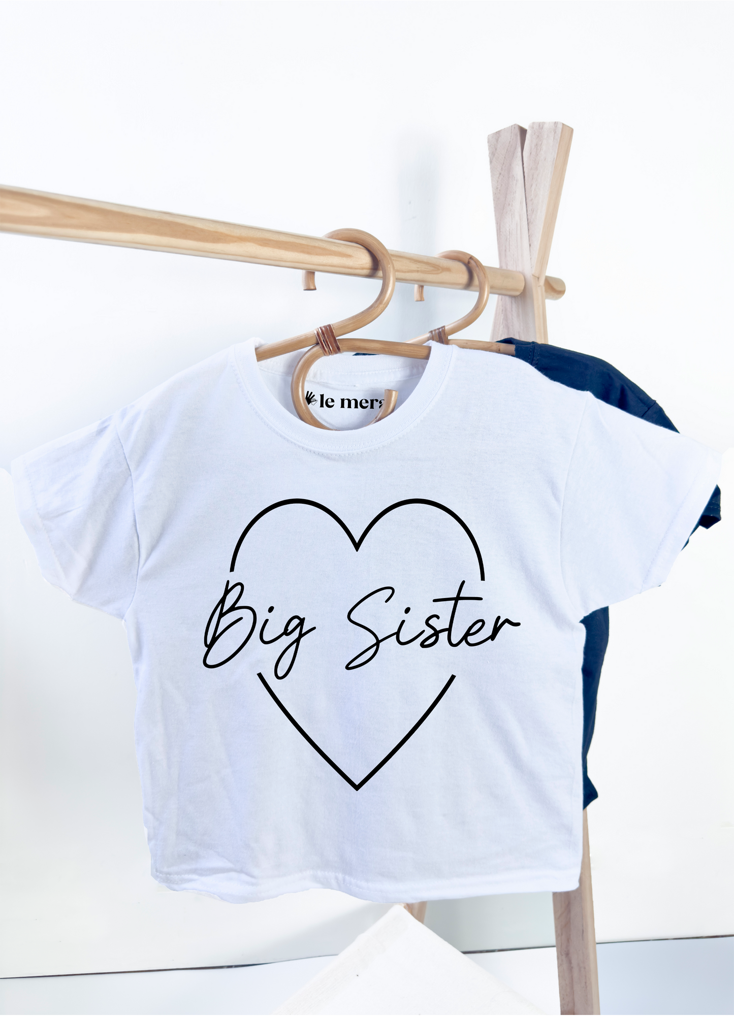 Big Sister Heart Kids T-Shirt, Promoted to Big Sister