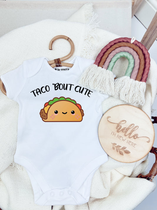 Taco Bout Cute, Cute Taco Baby Vest, Baby Grow