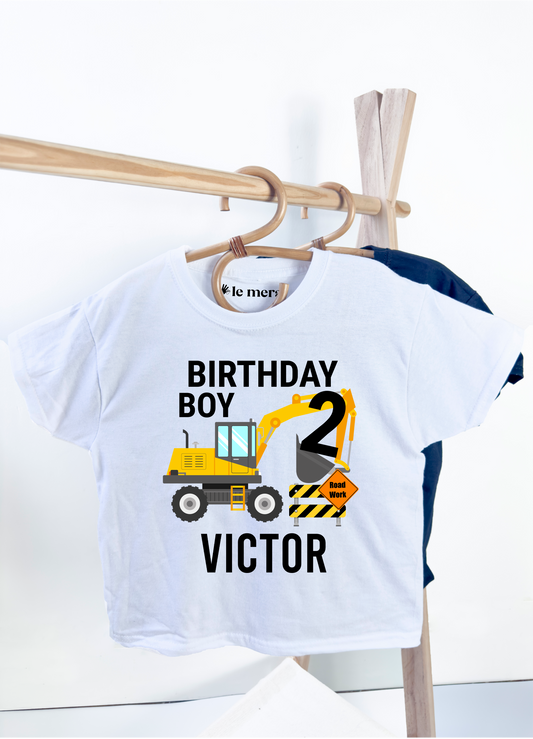 Personalised Boys Truck Birthday Kids T-Shirt